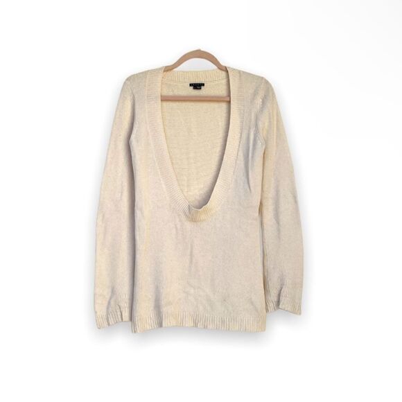 THEORY | 100% Cashmere Cream Scoop-Neck Sweater (Small) - Picture 1 of 6